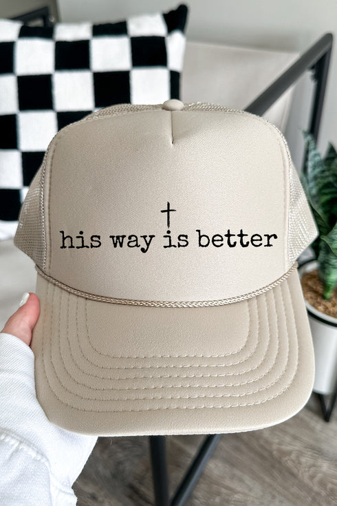 His Way Is Better Otto Khaki Foam Front Trucker Hat