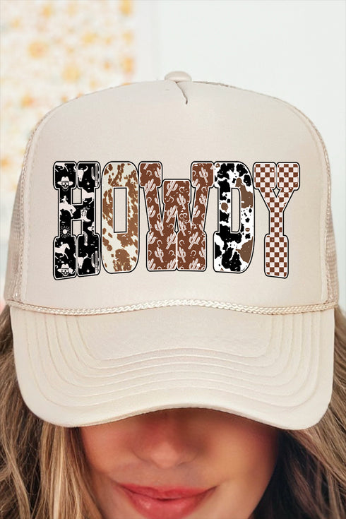 Howdy And Hide Otto Khaki Foam Front Trucker Hat