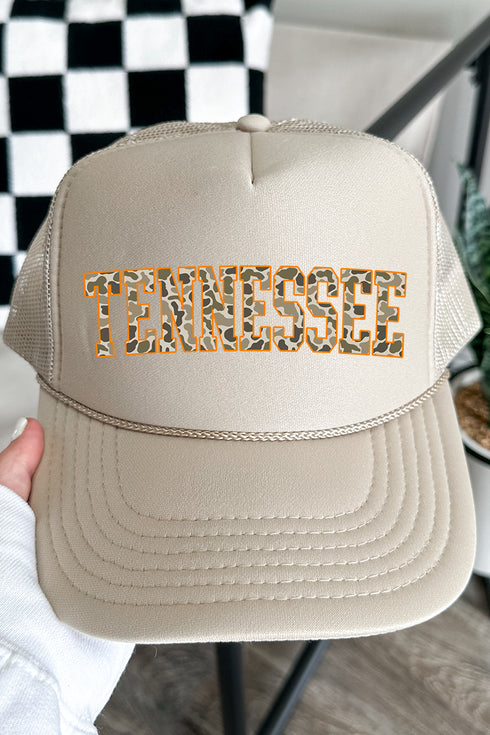 Orange Tennessee Camo Otto Khaki Foam Front Trucker Hat