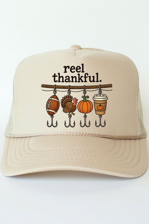 Reel Thankful Otto Khaki Foam Front Trucker Hat
