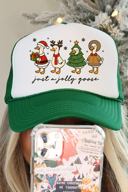 Just A Jolly Goose Otto Kelly Green with White Foam Front Trucker Hat