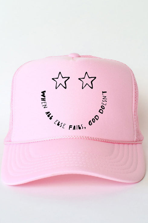 Star Eyes God Never Fails Otto Foam Front Trucker Hat