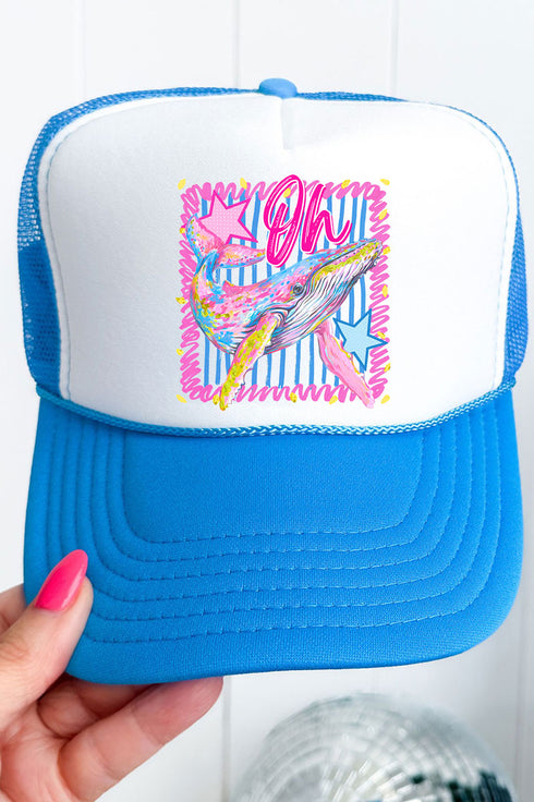Striped Oh Whale Otto Foam Front Trucker Hat