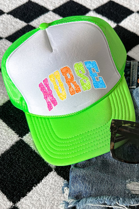 Nurse Neon Care Crew Otto Neon Green with White Foam Front Trucker Hat