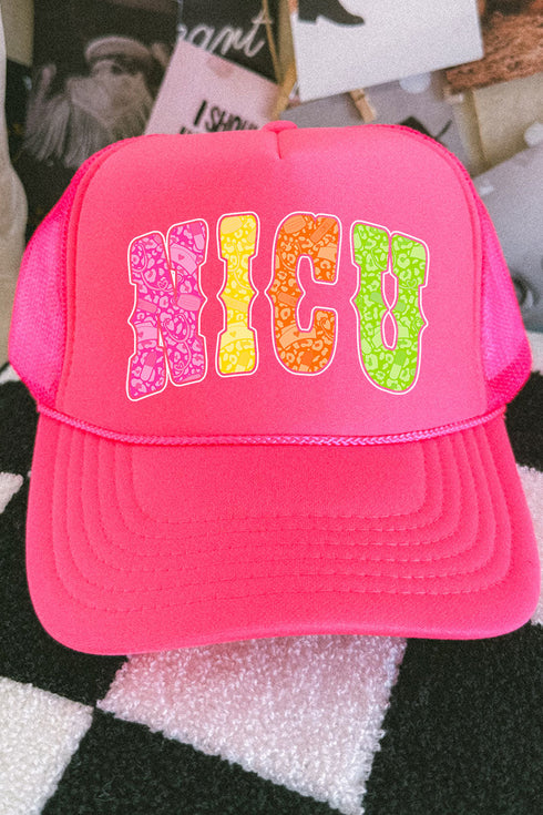 NICU Neon Care Crew Otto Neon Pink Foam Front Trucker Hat