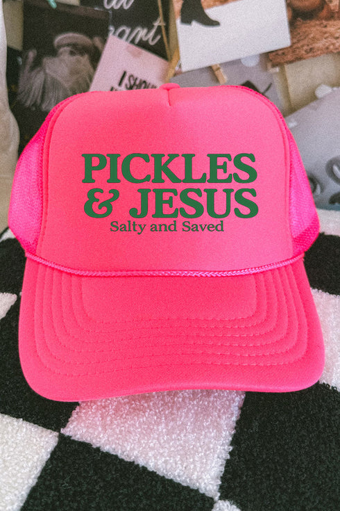 Pickles & Jesus Otto Neon Pink Foam Front Trucker Hat