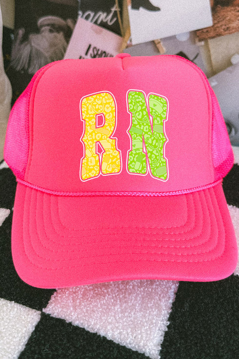 RN Neon Care Crew Otto Neon Pink Foam Front Trucker Hat