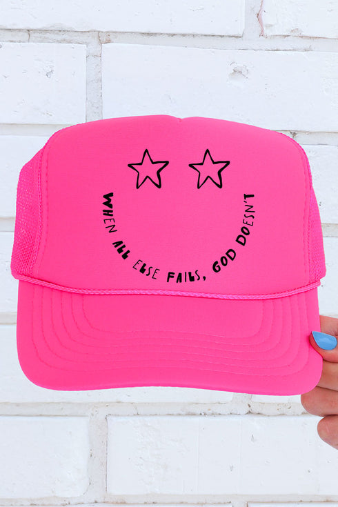 Star Eyes God Never Fails Otto Foam Front Trucker Hat