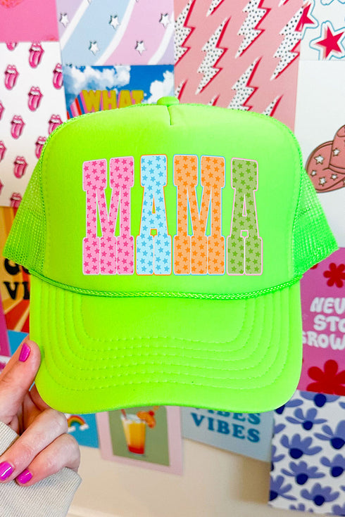 Galaxy Mama Otto Neon Green Foam Front Trucker Hat