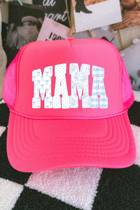 Bow And Blue Mama Otto Neon Pink Foam Front Trucker Hat