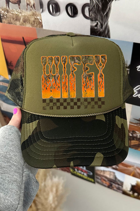 Wildfire Wifey Otto Camo with Olive Green Foam Front Trucker Hat