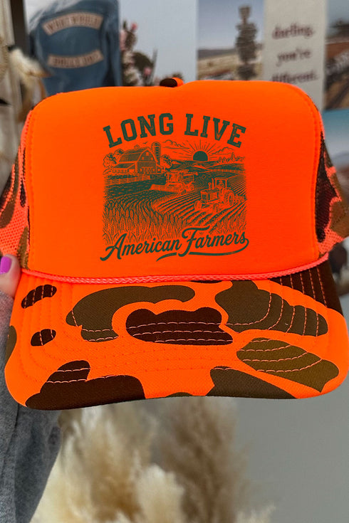 Long Live American Farmers Otto Foam Front Trucker Hat