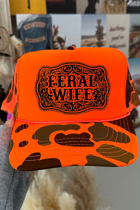 Belt Buckle Feral Wife Otto Foam Front Trucker Hat