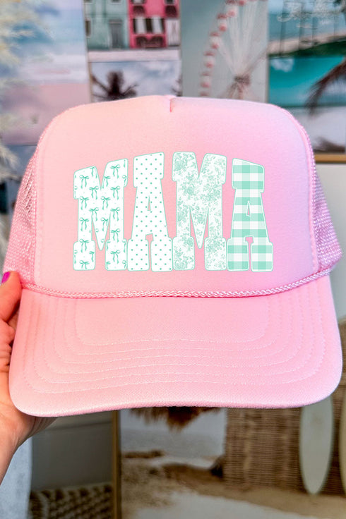 Bow And Green Mama Otto Pink Foam Front Trucker Hat