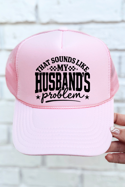 Husband's Problem Otto Pink Foam Front Trucker Hat