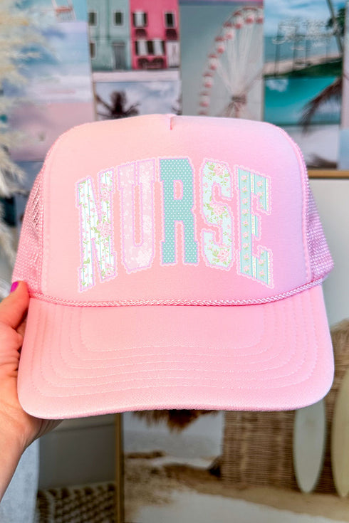 Timeless Nurse Otto Pink Foam Front Trucker Hat