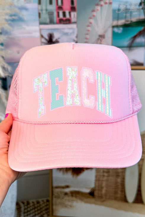 Timeless Teach Otto Pink Foam Front Trucker Hat
