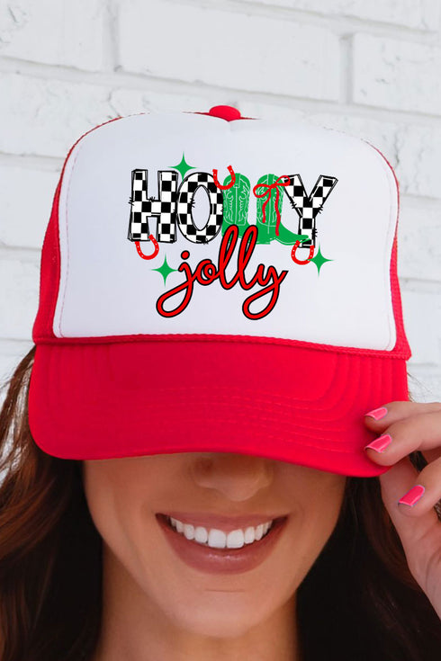 Holly Jolly Boots Otto Red with White Foam Front Trucker Hat