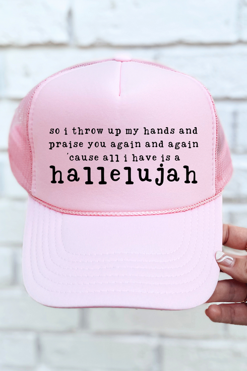 Praise You Again, Hallelujah Otto Soft Pink Foam Front Trucker Hat