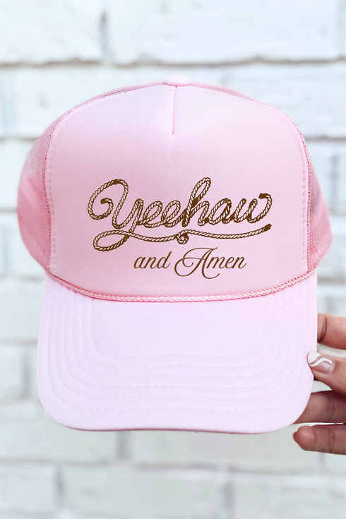 Yeehaw & Amen Otto Soft Pink Foam Front Trucker Hat