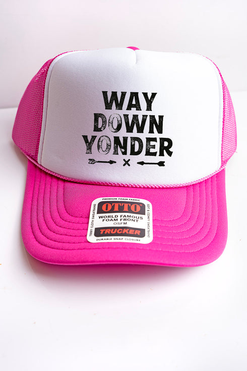 Way Down Yonder Hot Pink with White Foam Front Trucker Hat