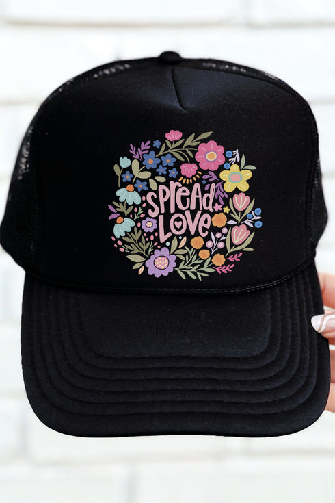 Blooming Love Otto Black Foam Front Trucker Hat
