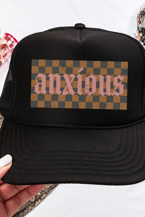 Checkered Anxious Otto Black Foam Front Trucker Hat