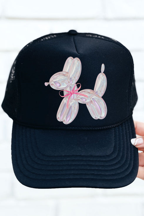 Coquette Balloon Dog Otto Black Foam Front Trucker Hat