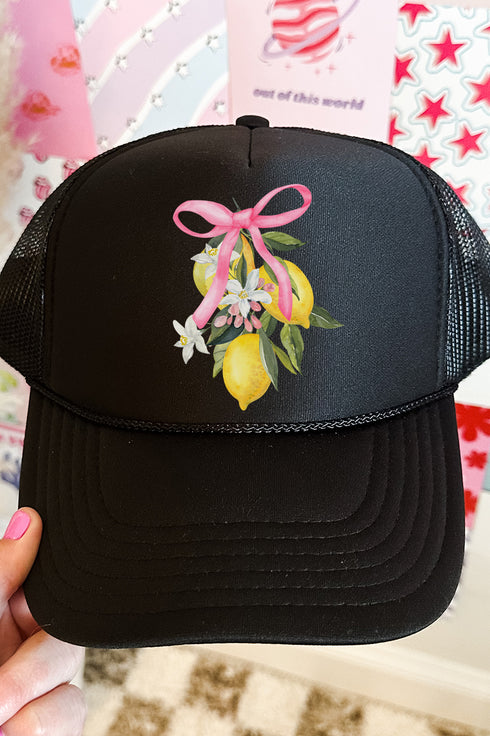 Coquette Lemon Blossom Otto Black Foam Front Trucker Hat