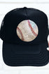 Faux Glitter Baseball Otto Black Foam Front Trucker Hat