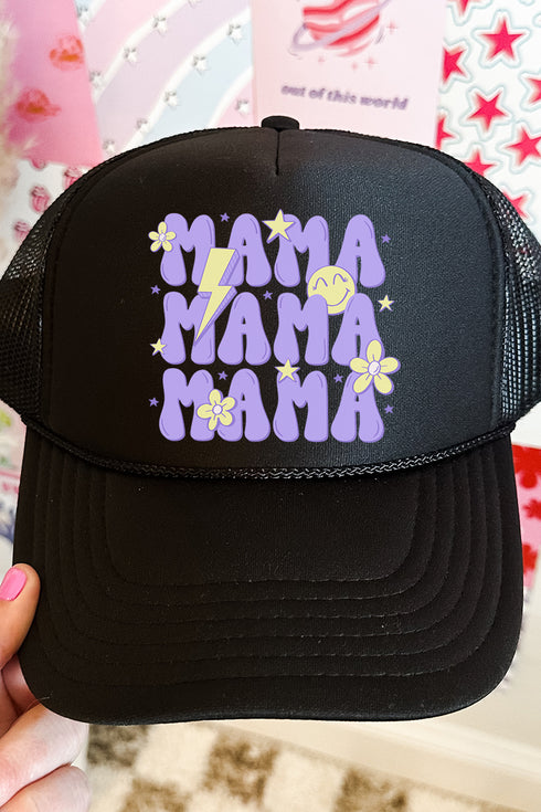 Hippie Spring Mama Otto Black Foam Front Trucker Hat