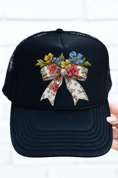 Spring Coquette Bouquet Otto Black Foam Front Trucker Hat