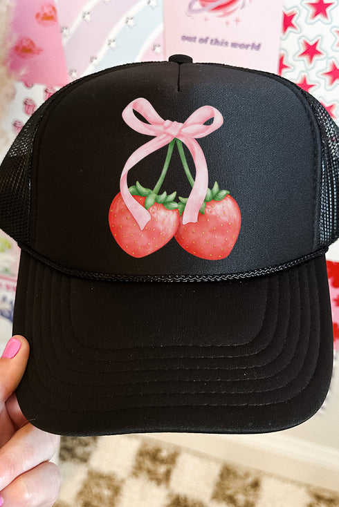 Strawberry Girly Otto Black Foam Front Trucker Hat