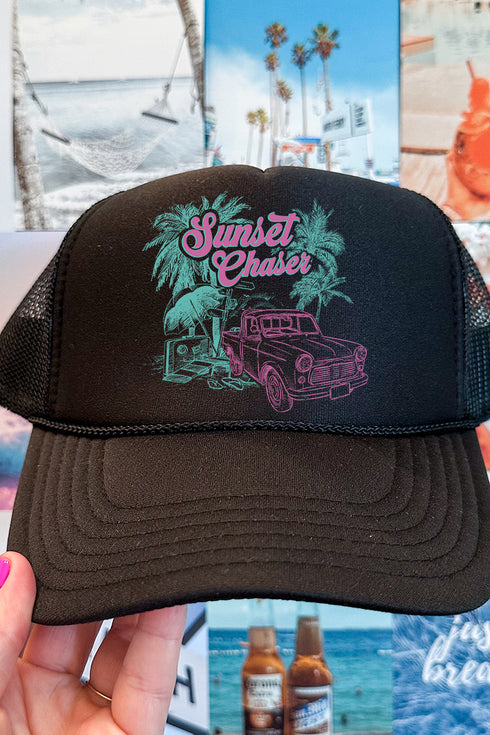 Sunset Chaser Otto Black Foam Front Trucker Hat