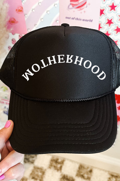 Upside Down Motherhood Otto Black Foam Front Trucker Hat