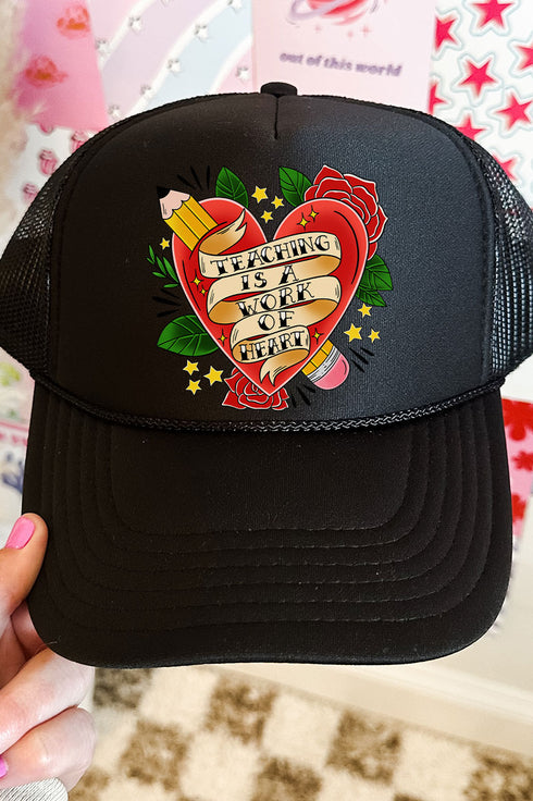 Work Of Heart Roses Otto Black Foam Front Trucker Hat