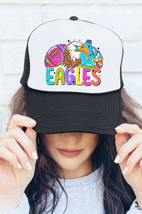 Bright Eagles Colorful Otto Black with White Foam Front Trucker Hat