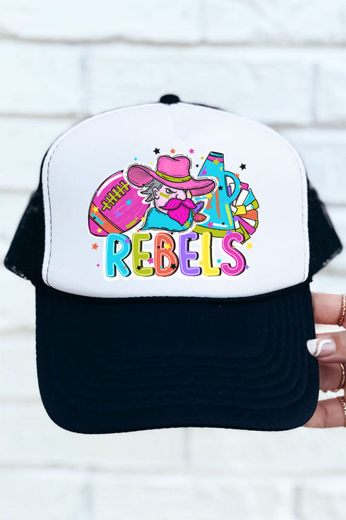 Bright Rebels Colorful Otto Black with White Foam Front Trucker Hat