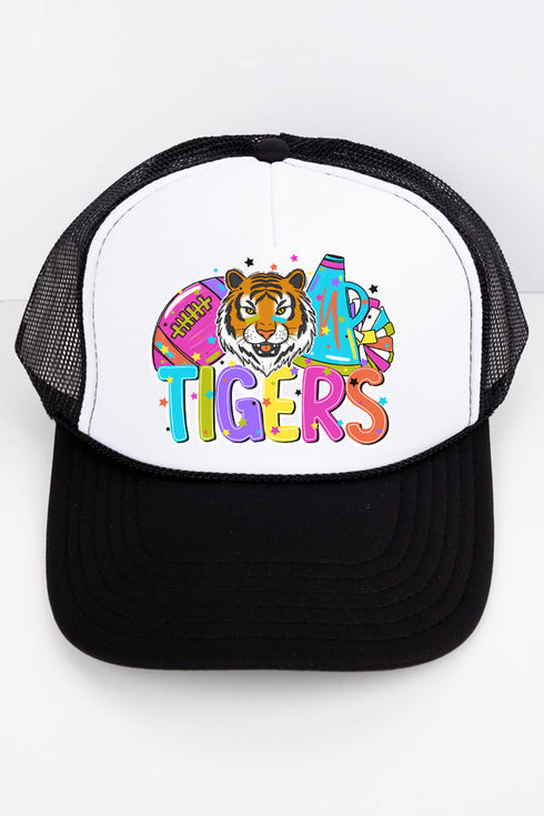 Bright Tigers Colorful Otto Black with White Foam Front Trucker Hat