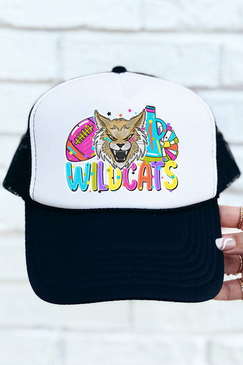 Bright Wildcats Colorful Otto Black with White Foam Front Trucker Hat