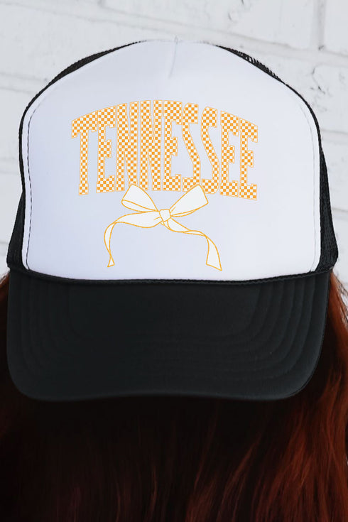 Checkered Coquette Tennessee Otto Black with White Foam Front Trucker Hat