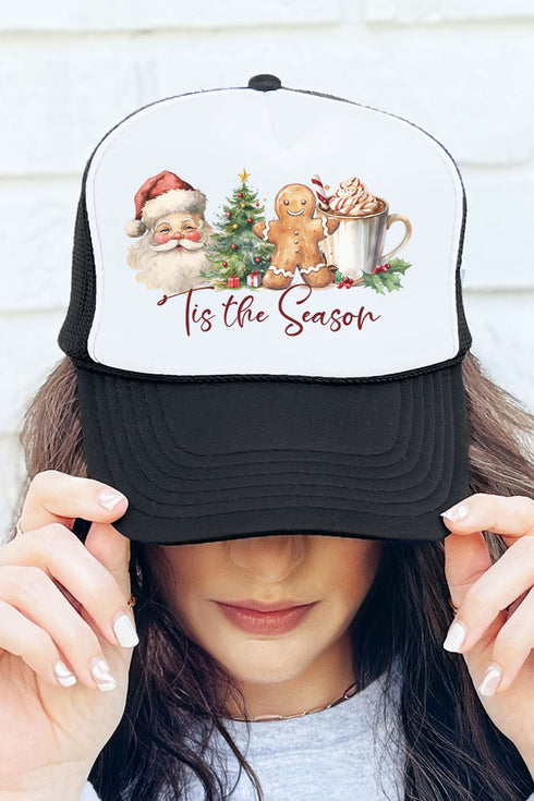 Christmas Traditions Otto Black with White Foam Front Trucker Hat