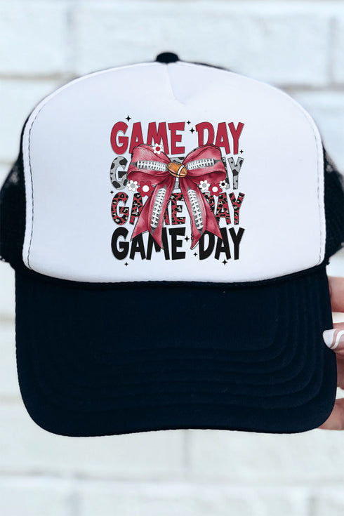 Crimson Stacked Gameday Otto Black with White Foam Front Trucker Hat