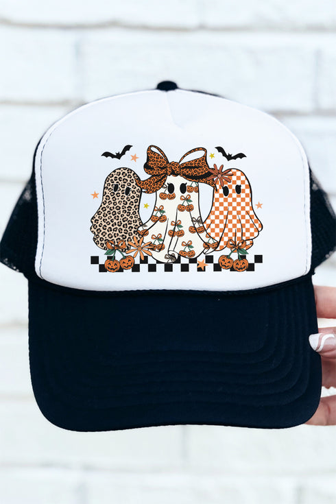 Fall Printed Trio Otto Black with White Foam Front Trucker Hat