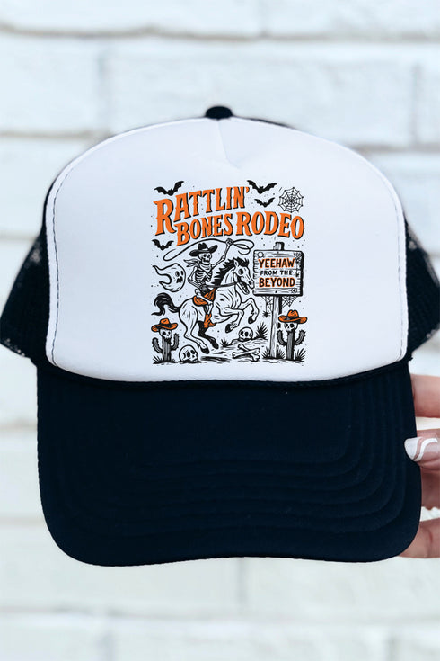 Rattlin' Bones Rodeo Otto Black with White Foam Front Trucker Hat