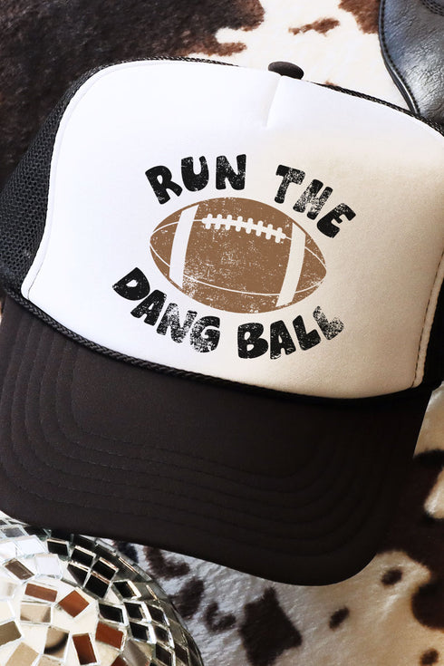 Run The Dang Ball Otto Black with White Foam Front Trucker Hat