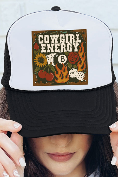 Rustic Cowgirl Energy Otto Black with White Foam Front Trucker Hat