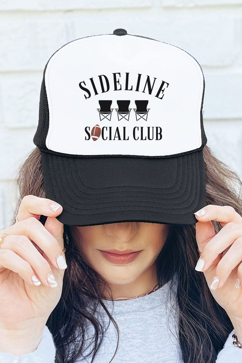 Sideline Social Club Otto Black with White Foam Front Trucker Hat