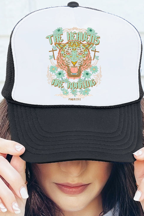 The Heavens Are Roaring Otto Black with White Foam Front Trucker Hat