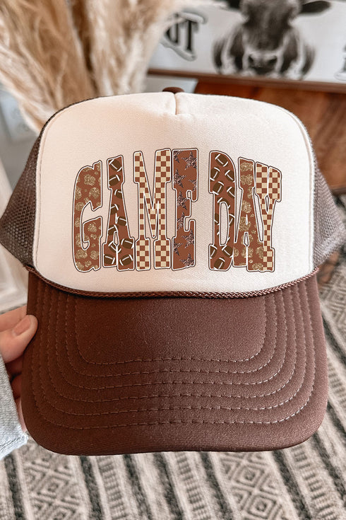 Game Day Glitz Otto Brown with Tan Foam Front Trucker Hat